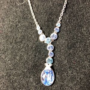 Givency blue topaz drop necklace